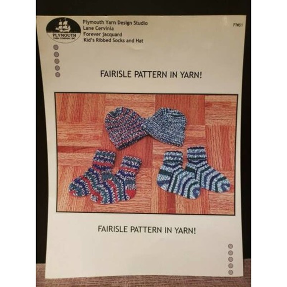 New Plymouth FN61 Lane Cervinia Forever Jacquard Kids Sock Hat Knitting Pattern - Picture 2 of 2